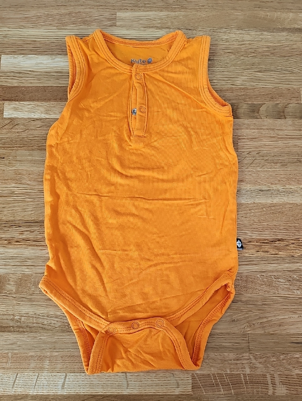 Kyte BABY Sleeveless Bodysuit In Tangerine